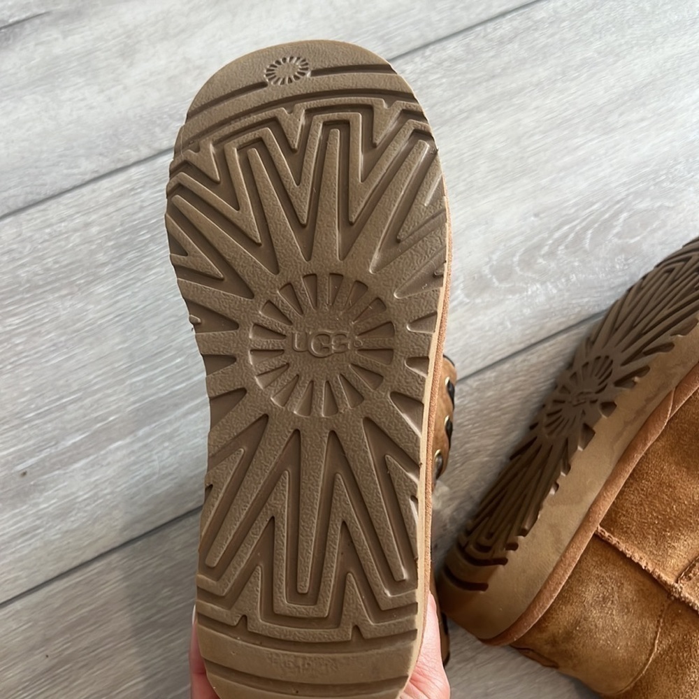 Ugg chestnut Aidah slip on suede sheepskin ankle boot size 6 - Picture 8 of 13